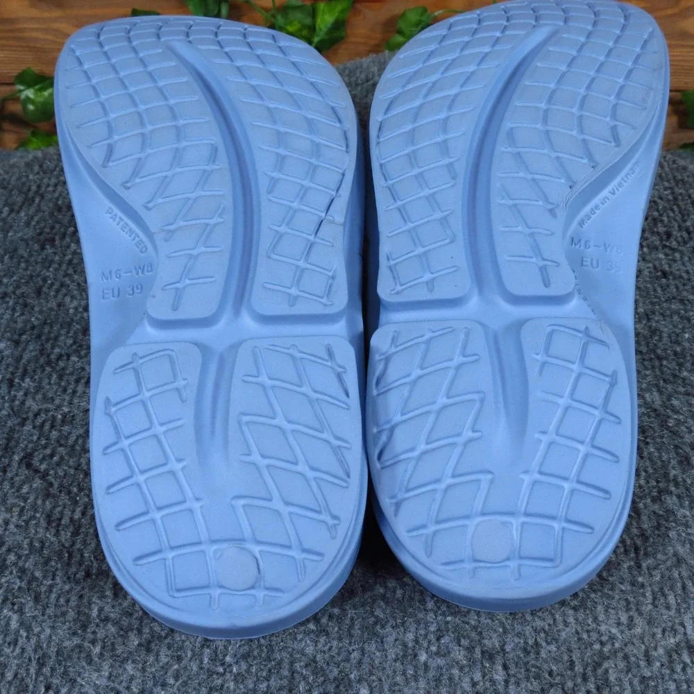 Oofos OOahh Women Recovery Slide Sandals Size 8 Post-Workout Blue Synthetic